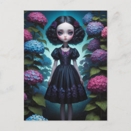 Cartão Postal Jeune fille - Hortensia