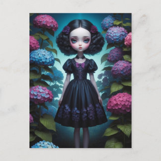 Cartão Postal Jeune fille - Hortensia