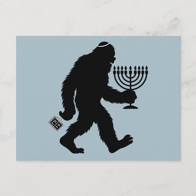 Cartão Postal Jewish Bigfoot Hanukkah Chanukah Humor Hilarious (Frente)