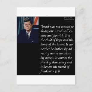 Cartão Postal JFK & Citação Famosa sobre Israel