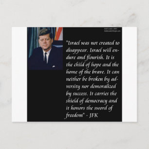 Cartão Postal JFK & Citação Famosa sobre Israel