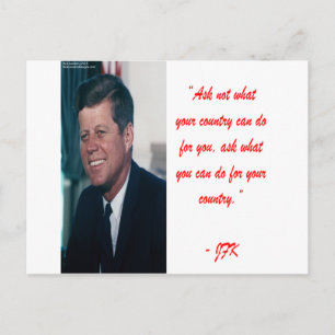 Cartão Postal JFK & Citação Pergunte Não