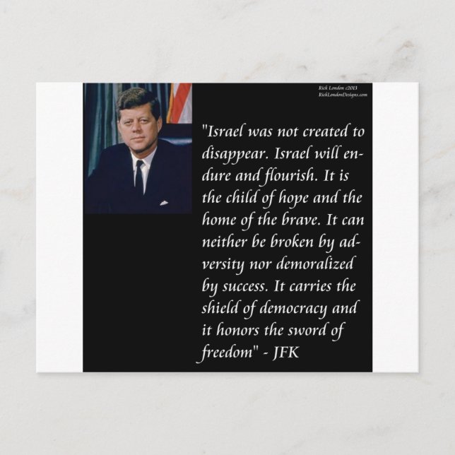 Cartão Postal JFK e famosa citação de Israel (Frente)