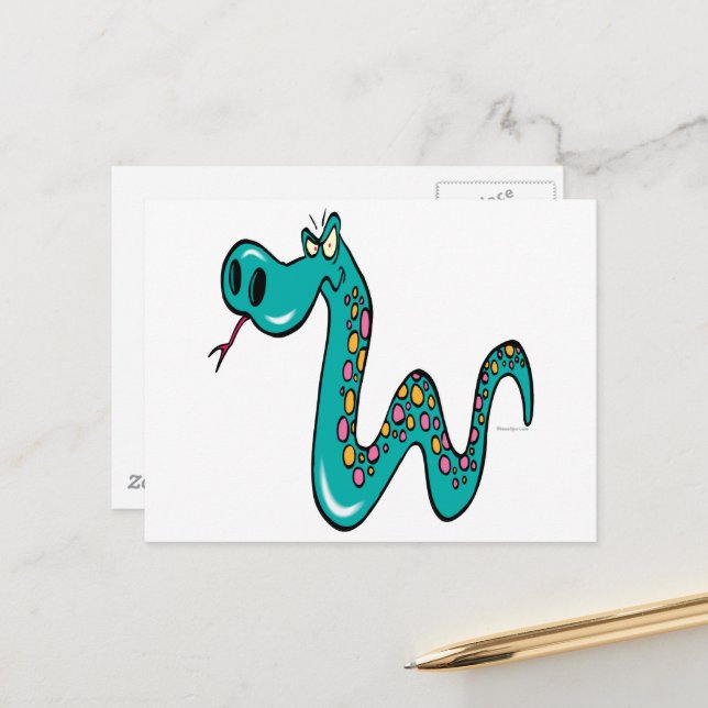 Poster cobra de presente de desenho animado cobra verde