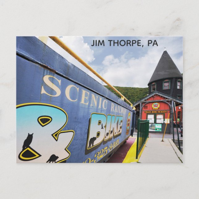 Cartão Postal Jim Thorpe Pennsylvania Train Station Viagem (Frente)