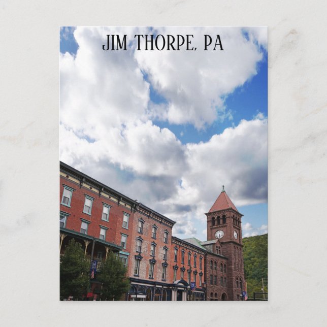 Cartão Postal Jim Thorpe Pensilvânia Skyline Pocono Mountain (Frente)