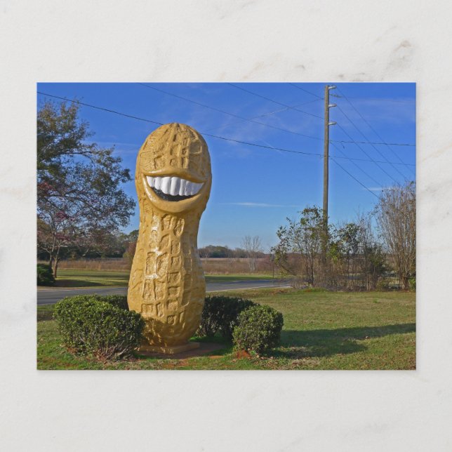 Cartão Postal Jimmy Carter Smiling Peanut - Plains GA (Frente)