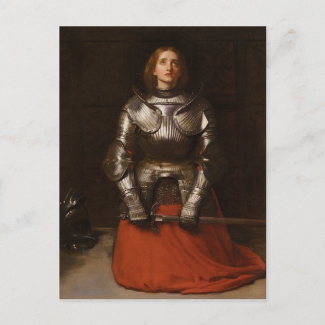 Cartão Postal Joan of Arc. 1865 por John Everett Millais (Frente)