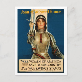 Cartão Postal Joan Of Arc Salvou França Primeira Guerra Mundial