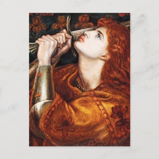 Cartão Postal Joana d'Arc, pintura de Dante Gabriel Rossetti (Frente)