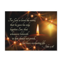 João 3:16 Deus amou tanto o mundo, Vela de Natal