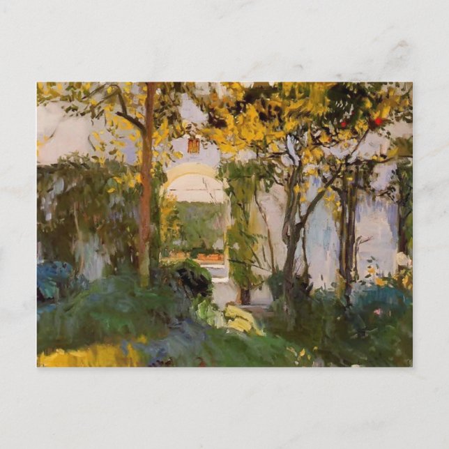 Cartão Postal Joaquín Sorolla - Antigo jardim de Alcazar em Sevi (Frente)