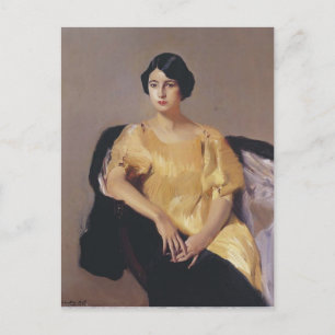 Cartão Postal Joaquín Sorolla - Elena num túmulo amarelo