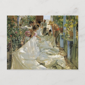 Cartão Postal Joaquín Sorolla - Enviando a vela