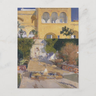 Cartão Postal Joaquín Sorolla-Noon Sun no Alcázar de Sevilha