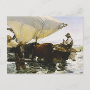 Cartão Postal Joaquin Sorolla - O Regresso da Pesca
