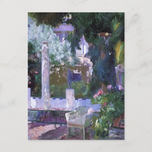 Cartão Postal Joaquín Sorolla- Roseira na Casa Sorolla (Frente)