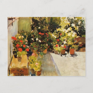 Cartão Postal Joaquín Sorolla - Um Telhado com Flores