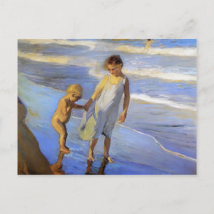 Cartão Postal Joaquín Sorolla- Valencia, Meninas de Li-Ttle em u