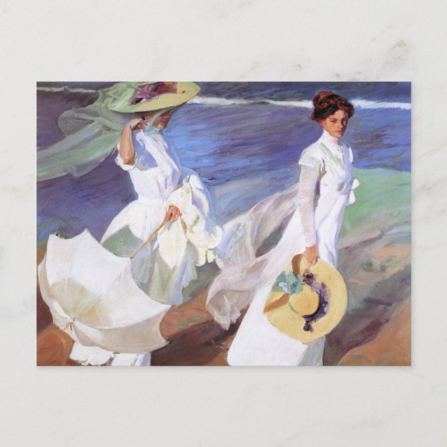 Cartão Postal Joaquin Sorolla Women Walking Beach (Frente)
