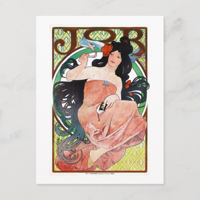 Cartão Postal JOB, Mucha (Frente)