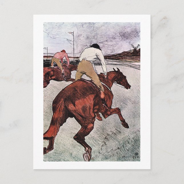 Cartão Postal Jockey e Race Horse, Lautrec (Frente)