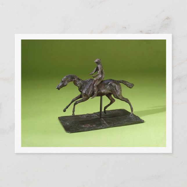 Cartão Postal Jockey em um Cavalo (bronze) (Frente)