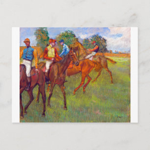 Cartão Postal Jockeys e Race Horses, Edgar Degas