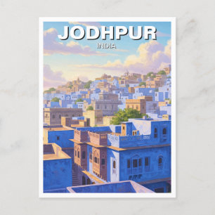 Cartão Postal Jodhpur India Blue houses