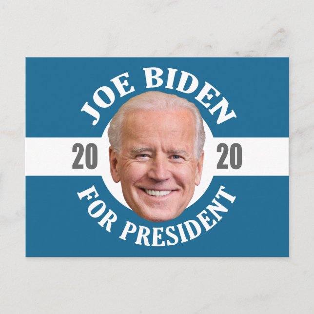 Cartão Postal Joe Biden 2020 - Classic Design Blue Photo (Frente)