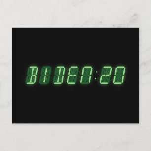 Cartão Postal Joe Biden 2020 Digital Clock