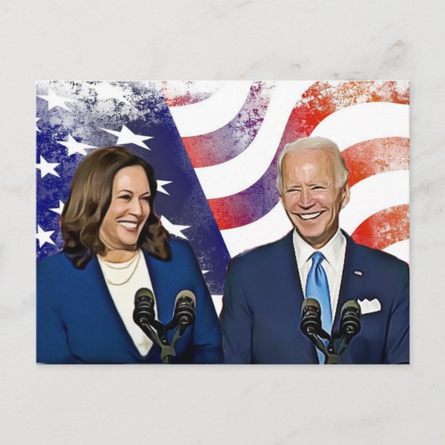 Cartão Postal Joe Biden e Kamala Harris 2020 Running Mates (Frente)