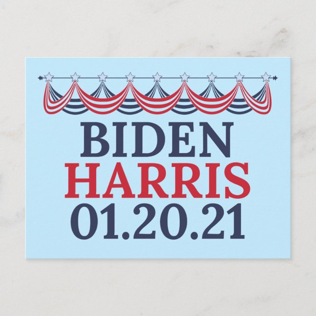 Cartão Postal Joe Biden Kamala Harris Dia da Inauguração (Frente)