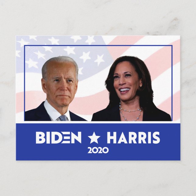 Cartão Postal JOE BIDEN KAMALA HARRIS FOTO Discurso 2020 (Frente)