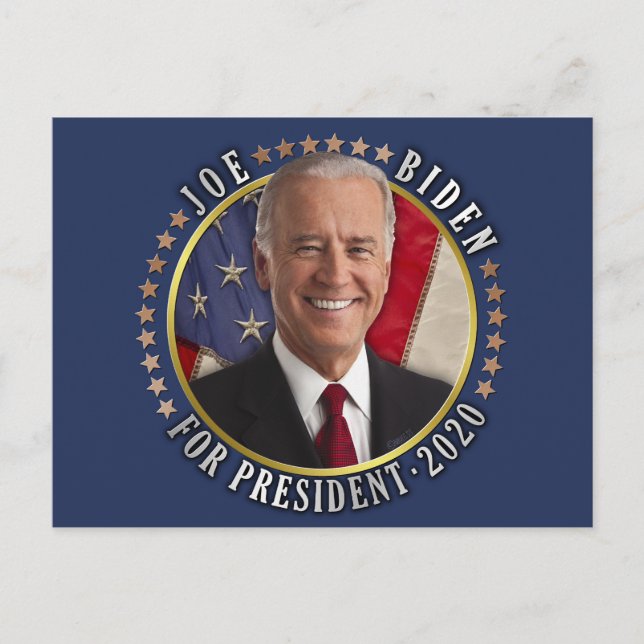 Cartão Postal Joe Biden para Presidente 2020 Foto Democrata (Frente)