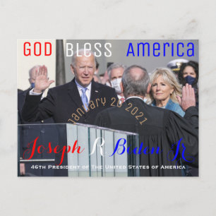 Cartão Postal Joe Biden tirando o seu juramento de escritório j