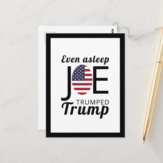 Cartão Postal Joe Trumped Trump, American Flag (Frente/Verso In Situ)