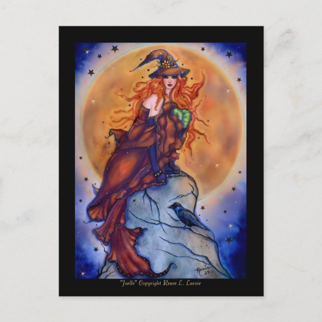Cartão Postal Joelle Halloween, bruxa assustadora, por Renee (Frente)