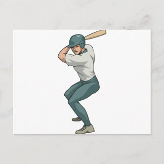 Cartão Postal jogador branco de beisebol