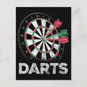 Cartão Postal Jogador Dartboard Darts Bullseye