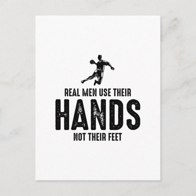 Cartão Postal Jogador de Andebol Equipe de Handballer Engraçado (Frente)