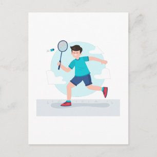 Cartão Postal Jogador de Badminton