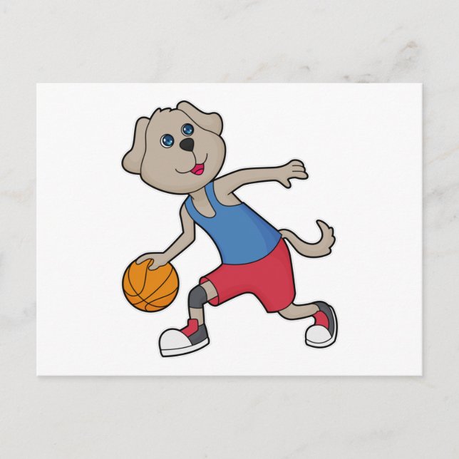 Cartão Postal Jogador de basquete cachorro Basquete (Frente)