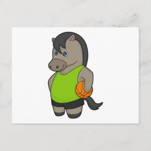 Cartão Postal Jogador de basquete cavalo Basquete