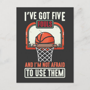 Cartão Postal Jogador de basquete engraçado 5 Não tem medo de