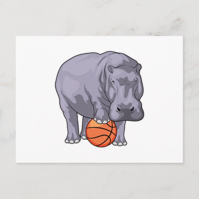 Cartão Postal Jogador de basquete Hippo Basquete (Frente)