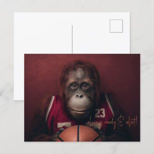 Cartão Postal Jogador de Basquete Orangutan