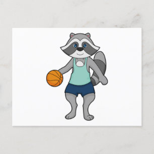 Cartão Postal Jogador de basquete Racoon