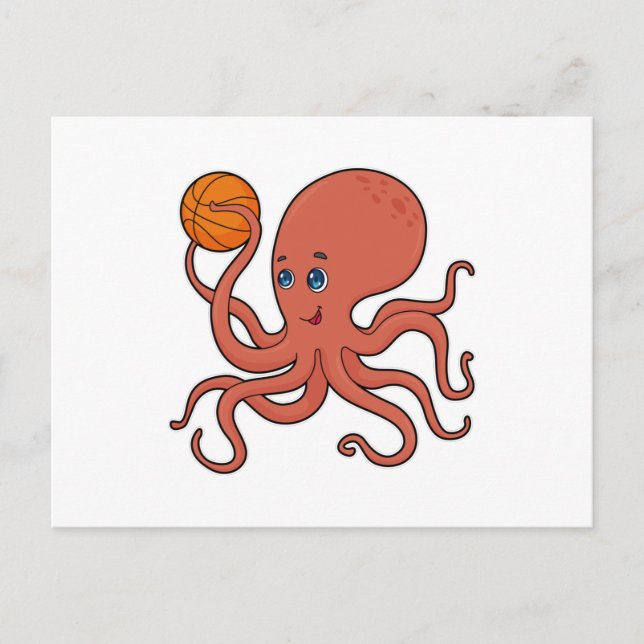 Cartão Postal Jogador de basquetebol do Octopus (Frente)