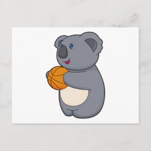 Cartão Postal Jogador de Basquetebol Koala Basquetebol